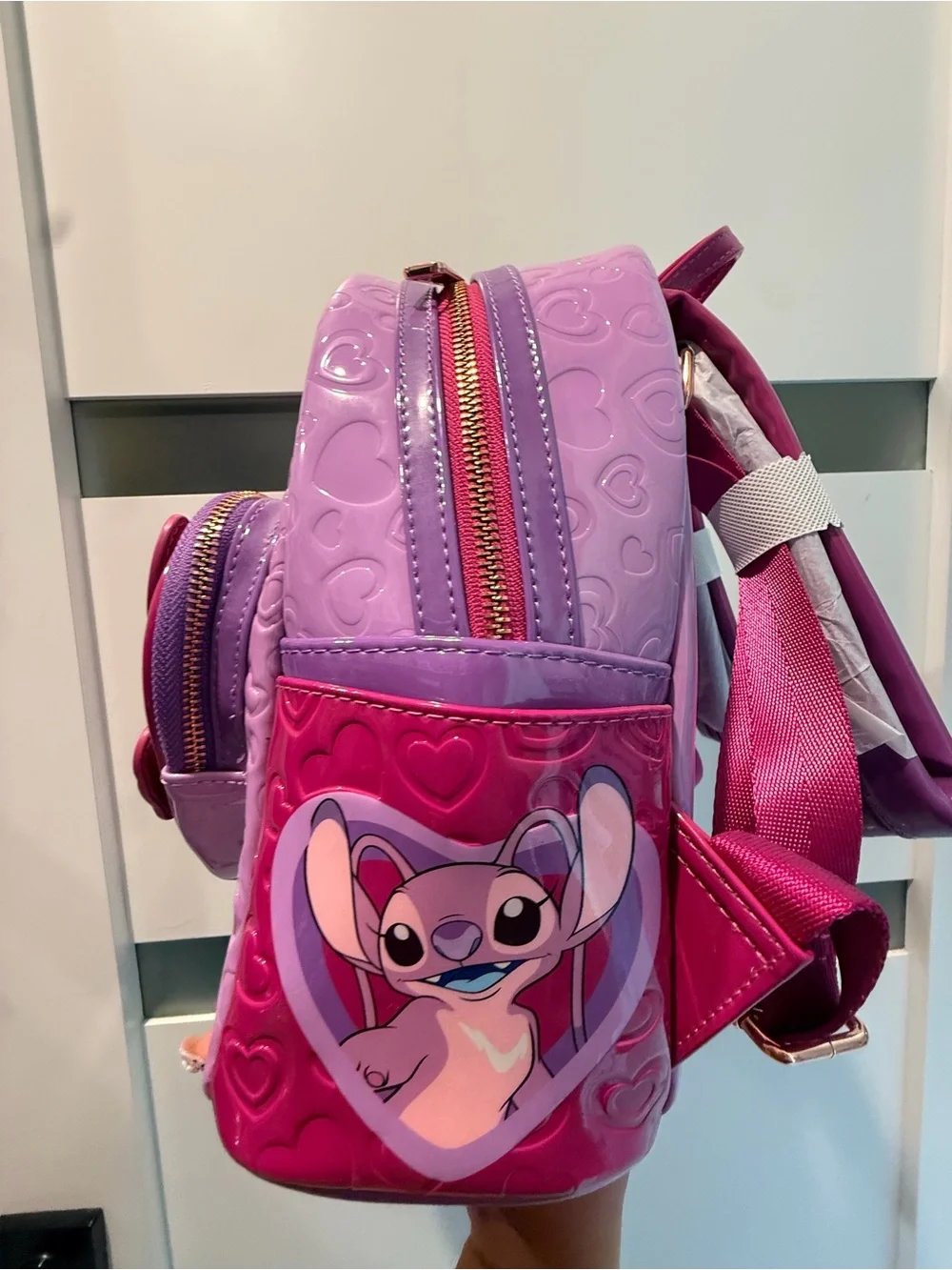 Loungefly Pink Stitch & Angel Heart Kids Bag